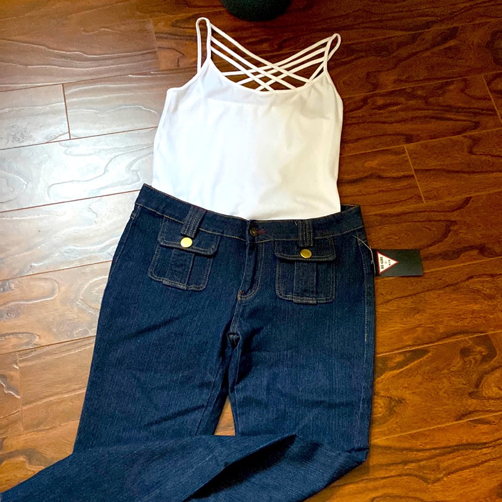 Be-Girl butt lifter dark indigo cargo pocket skinny jeans in size 11/12